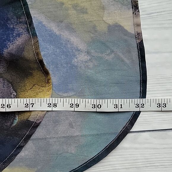 Mossimo sheer blouse watercolor print Women's Size XS - Picture 11 of 11